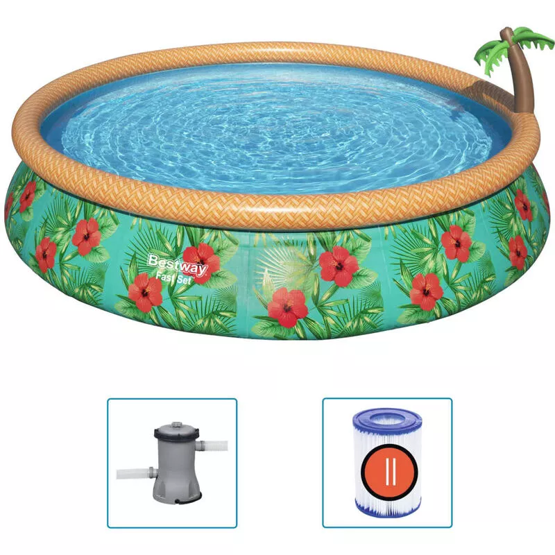 Bestway - Juego de piscina inflable Paradise Palms Fast Set 457x84 cm barato