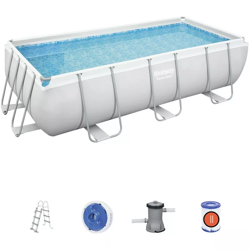 Bestway - Piscina Desmontable Tubular Power Steel 404x201x100 cm con Depuradora Cartucho 2.006 L/H y Escalera barato