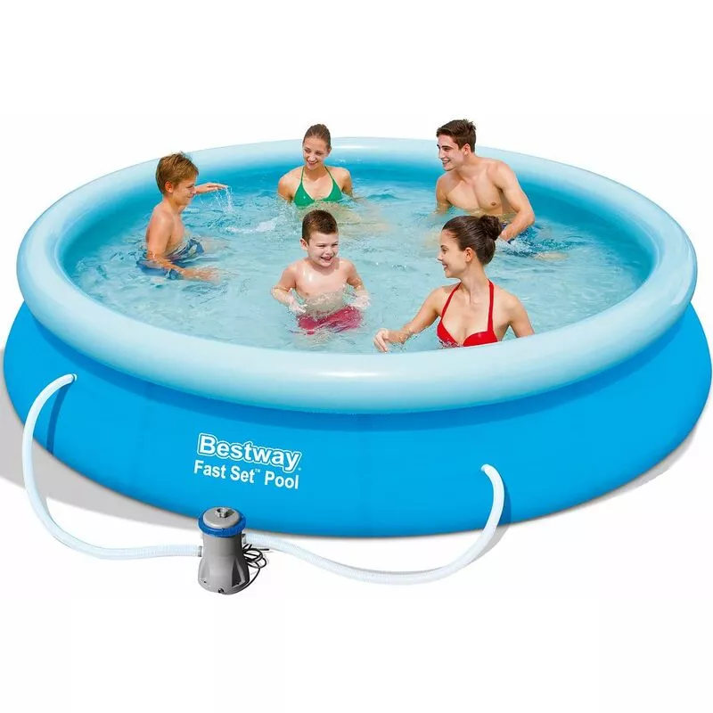 Bestway Piscina Fast Set 366x76cm hinchable redonda para jardín exterior montaje sin herramientas barato