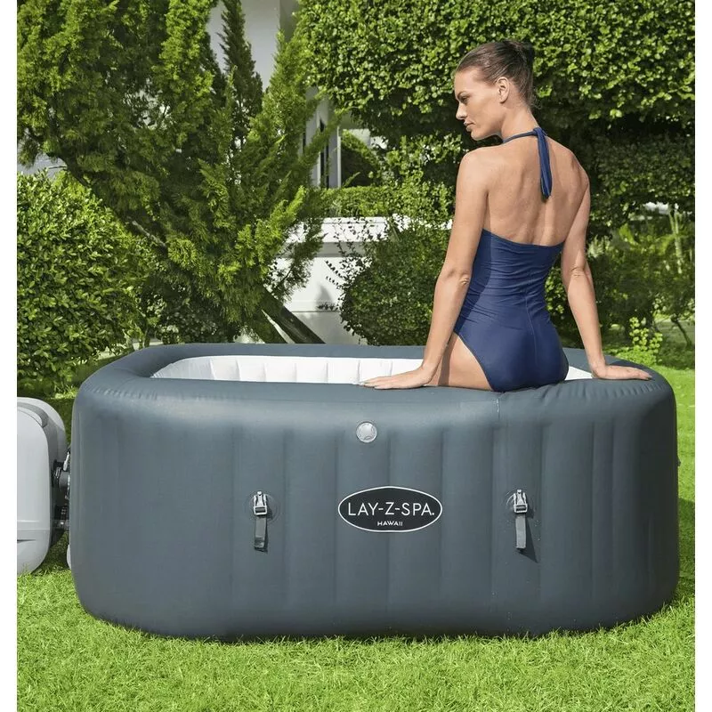 Bestway - Spa Hinchable Lay-Z-Spa Hawaii Hydrojet Pro para 4-6 Personas Cuadrado 60031 barato
