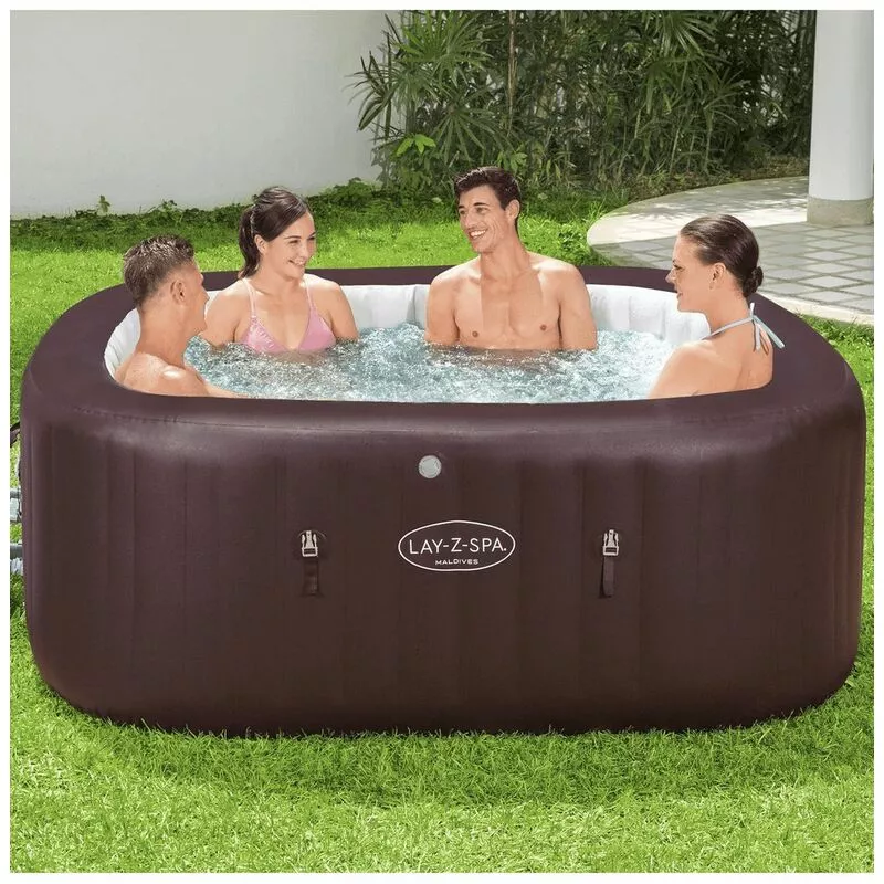 Bestway - Spa Hinchable Lay-Z-Spa Maldives Airjet+ HydroJet Pro Cuadrado 5-7 Personas 60033 con luces led barato