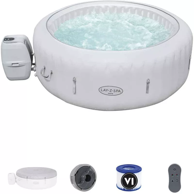 Bestway - Spa Hinchable Lay-Z-Spa Paris Para 4-6 personas Redondo 196x66 cm con Luz led barato