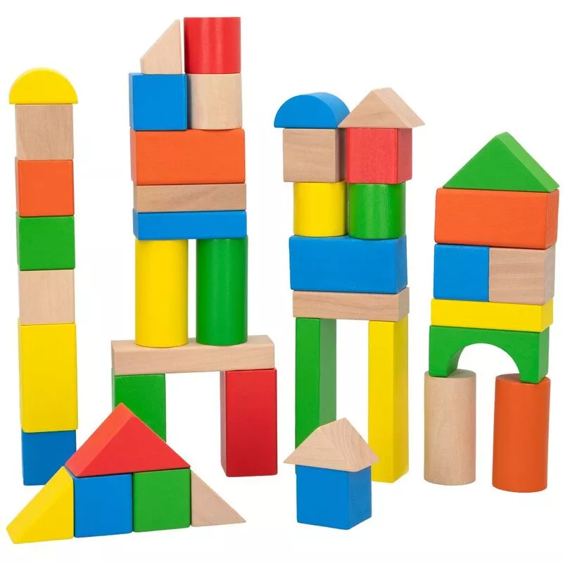 Bloques construcción de madera 100 piezas - Woomax barato