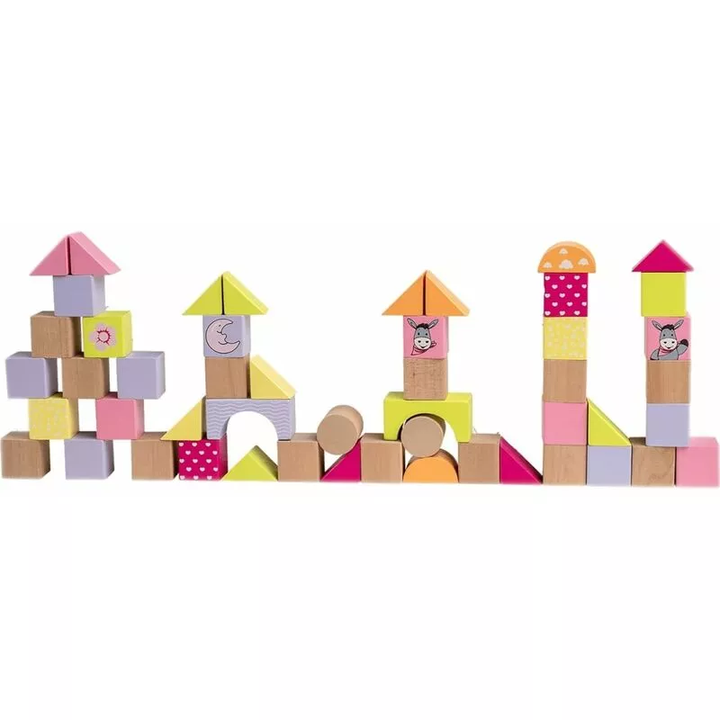 Bloques de madera burro morado y amarillo - Multicolor - Happy People barato