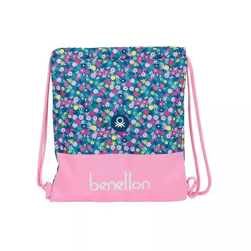 Bolsa Mochila con Cuerdas Blooming Rosa - Benetton barato