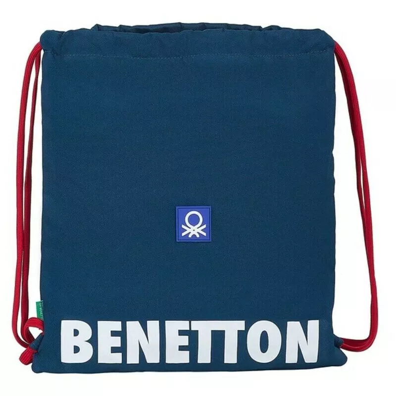 Bolsa Mochila con Cuerdas Navy Azul marino - Benetton barato