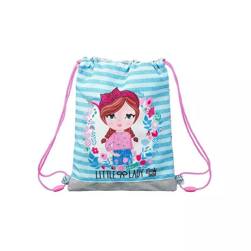 Bolsa Mochila con Cuerdas Plata Multicolor - Glow Lab barato