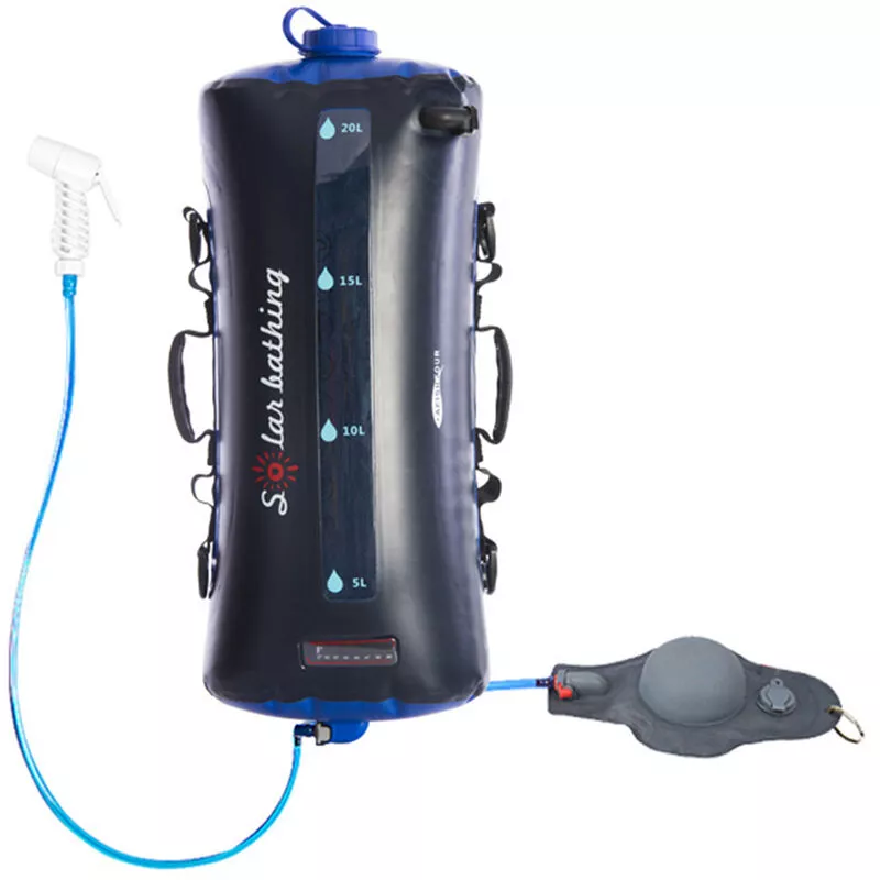 Bolsa bolsa de agua plegable del envase del agua 12L / 20L que acampa portable ducha bolsa de agua con bomba de aire para el aire libre