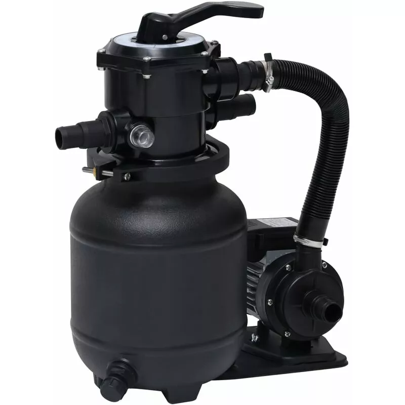 Bomba de filtro de arena piscina con válvula 7 posiciones 18L - Negro - Vidaxl barato