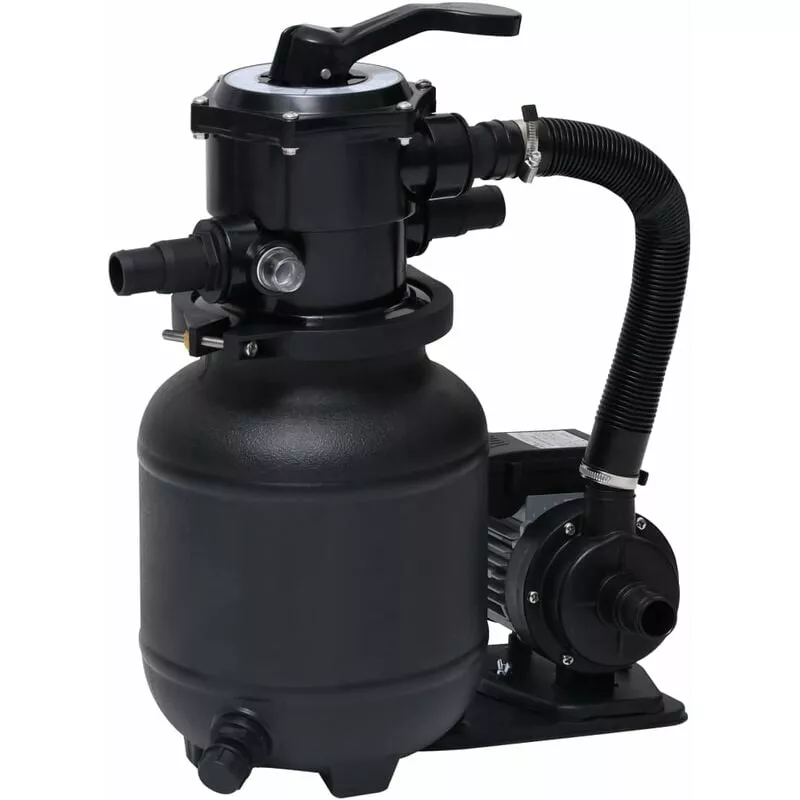 Bomba de filtro de arena piscina con válvula 7 posiciones 18L - Negro barato