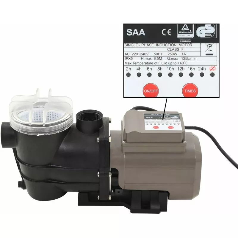 Bomba De Piscina Con Temporizador Negra 0,25 Hp 8000 L/H Vidaxl En Oferta Bomba De Piscina Con Temporizador Negra 0