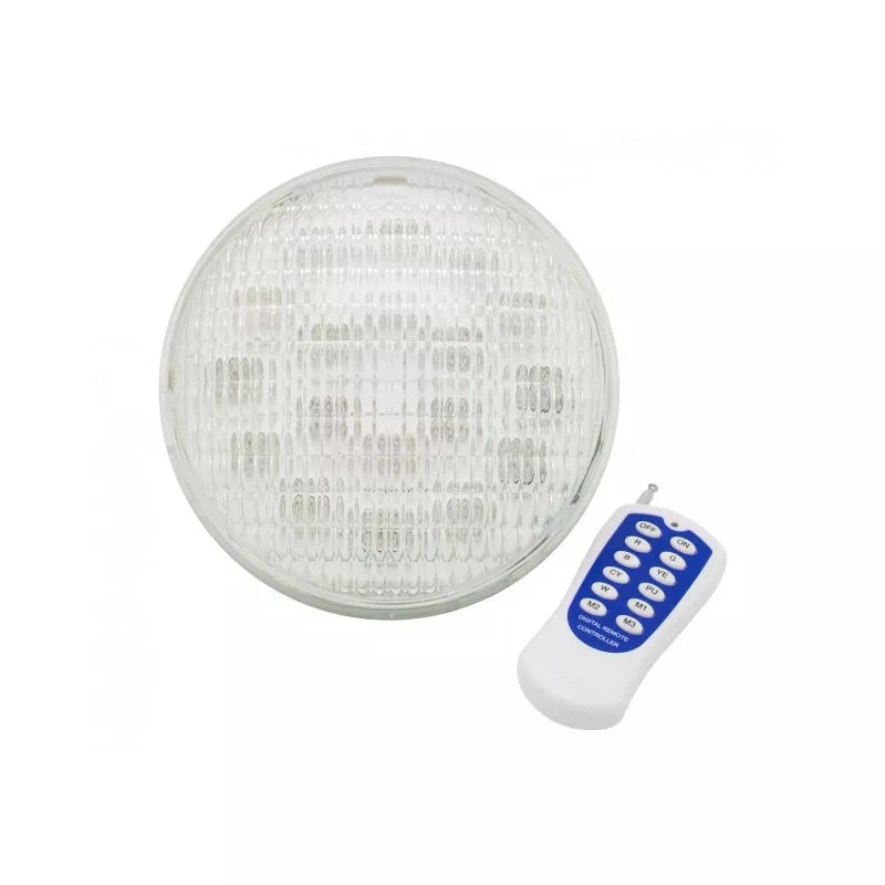 Bombilla LED PAR56 24W RGB IP68 Con Mando para Piscinas (Sumergible) RGB Transparente | IluminaShop barato