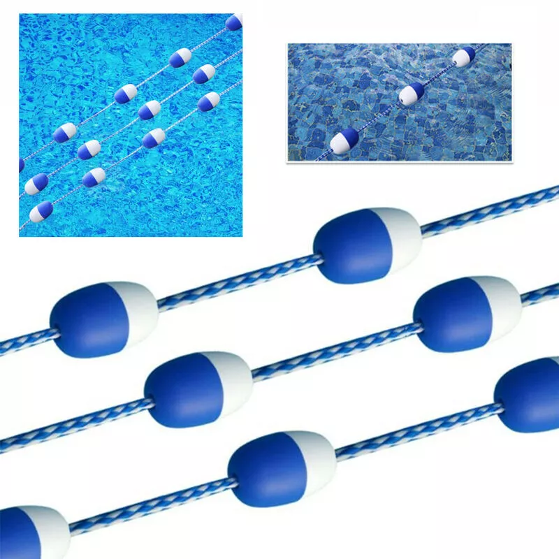 Boya de seguridad para piscina Cuerda de línea Boya de cordón flotante Equipo de piscina colgante Blanco y azul 5 m / 16.4 pies barato