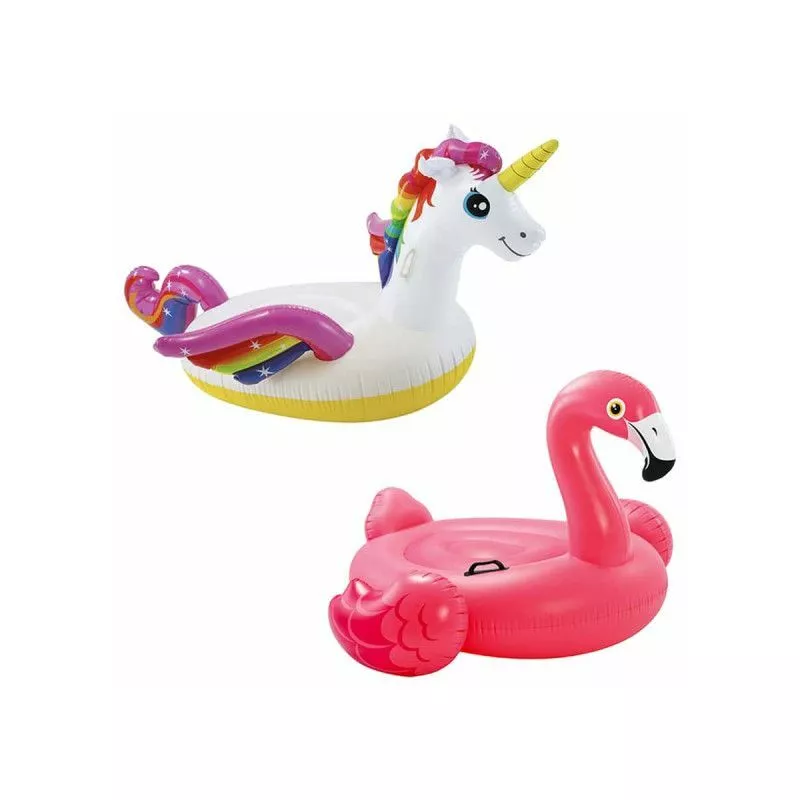 Boya hinchable Flamingos Pack 142x137x97 cm - Boya hinchable Unicornio 201x140x97 cm barato