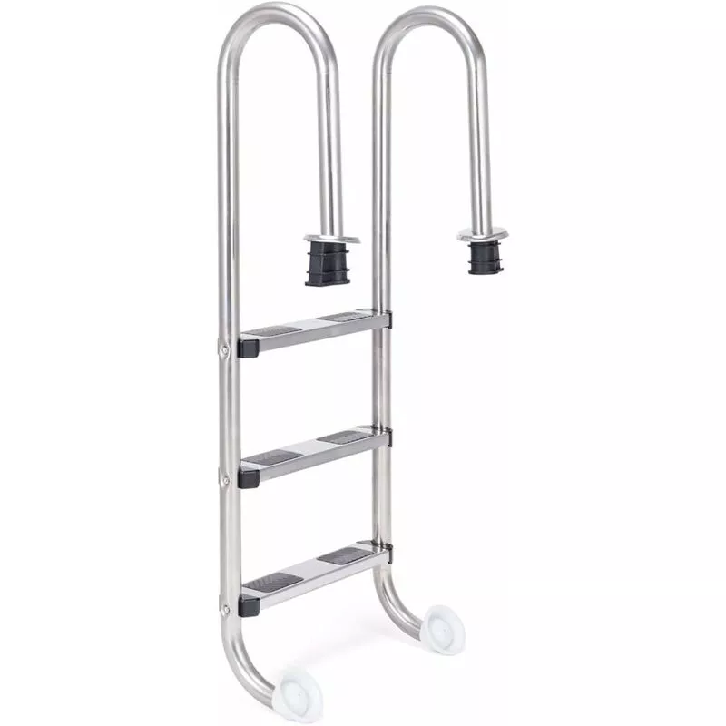 COSTWAY Escalera de Piscina de 3 Peldaños 132 x 50 x 26cm Acero Inoxidable Escalera de Seguridad barato