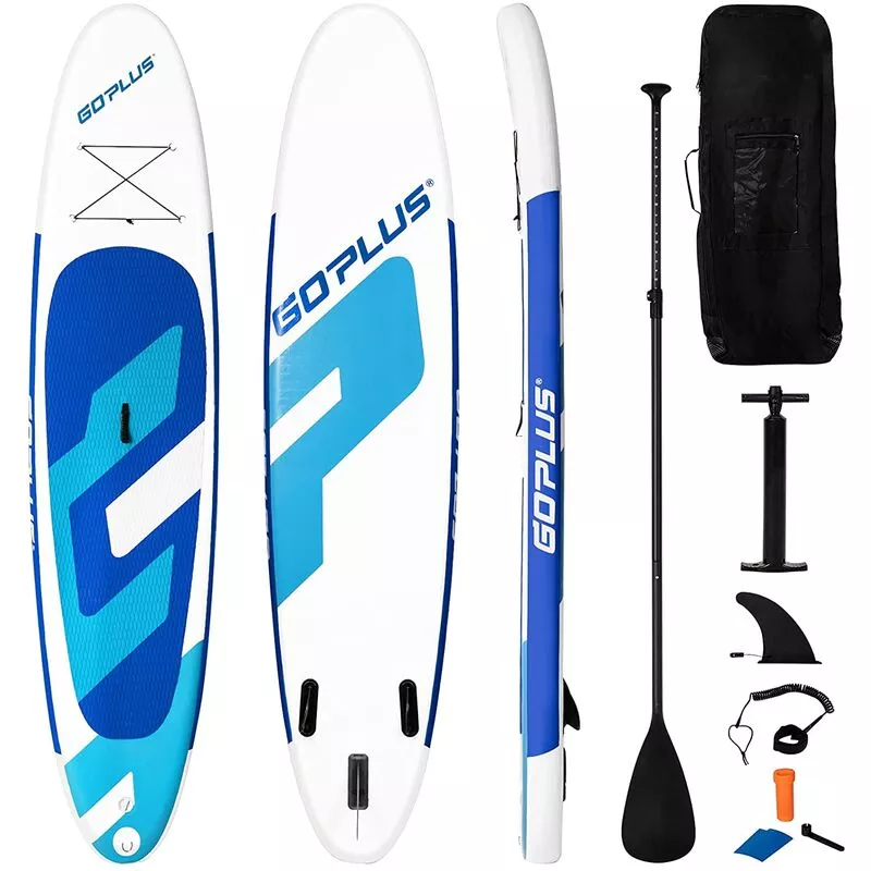 COSTWAY Tabla de Paddle Inflable 335 x 76 x 15 cm Sup Board con Accesorios Superficie Antideslizante Azul Oscuro barato