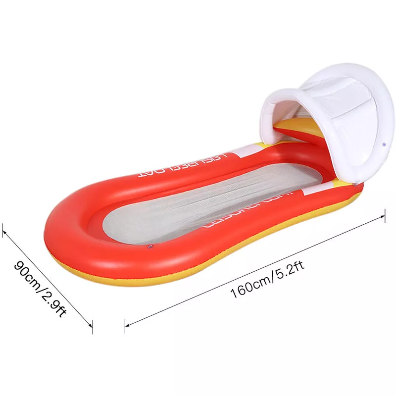 Cama flotante inflable de la sombrilla cubierta del PVC