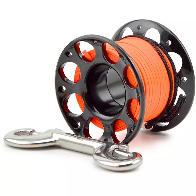 Carrete de carrete de buceo con clip de perno de doble punta Carrete de buceo de plastico para bucear con esnorquel barato