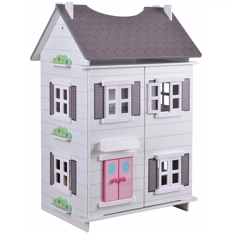 Casa de muñecas de madera 2 plantas barato