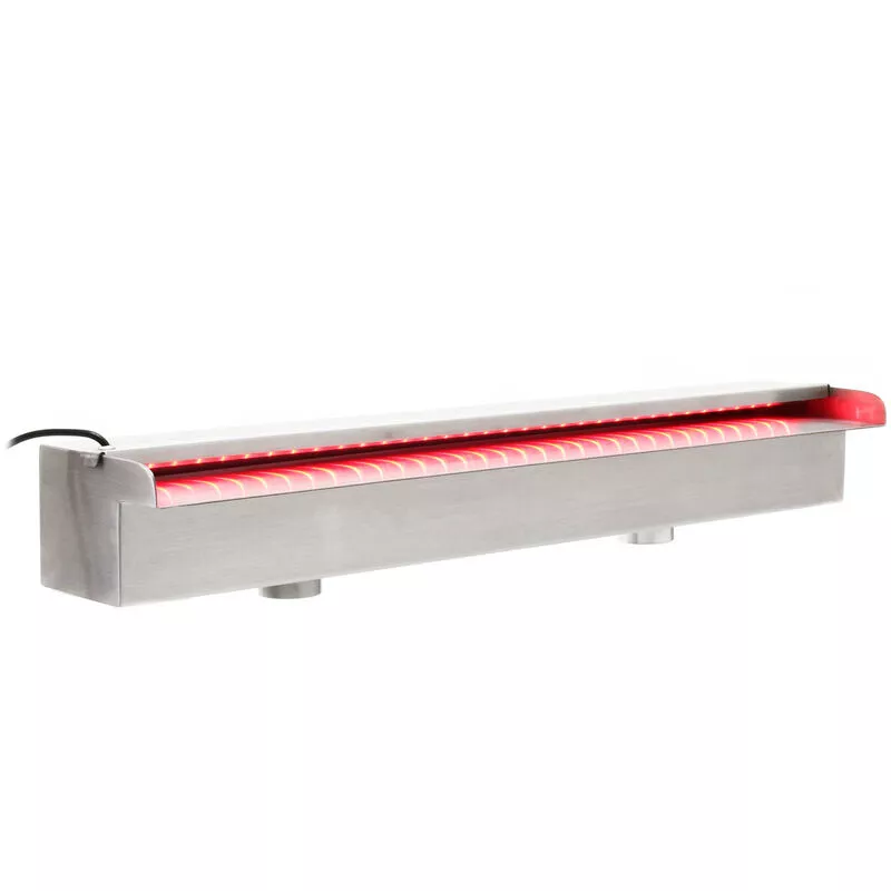 Cascada agua Acero inoxidable 120cm Luz led Accesorios jardín Decoración estanques piscinas fuentes barato