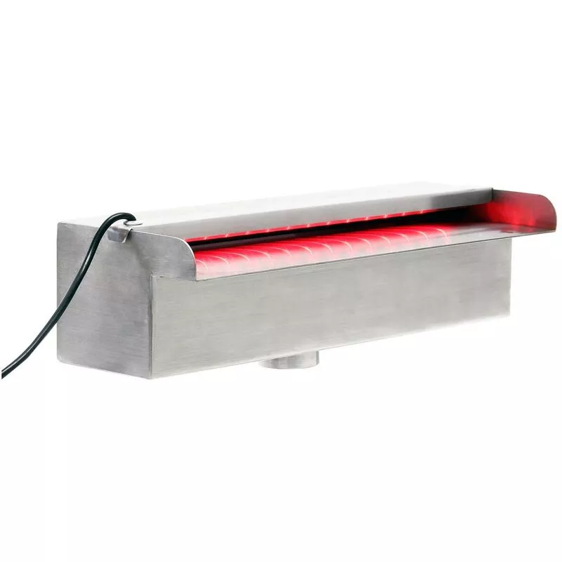 Cascada agua Acero inoxidable 30cm Luz led Accesorios jardín Decoración estanques piscinas fuentes barato