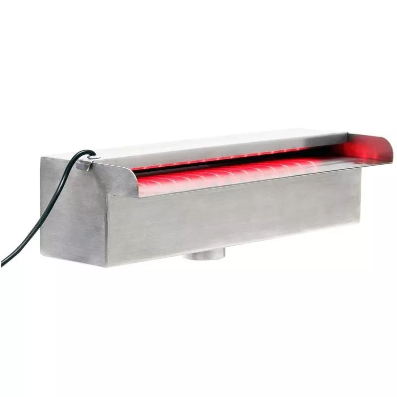 Cascada agua Acero inoxidable 40cm Luz led Accesorios jardín Decoración estanques piscinas fuentes barato