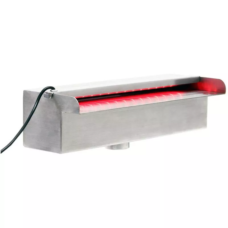 Cascada agua Acero inoxidable 45cm Luz led Accesorios jardín Decoración estanques piscinas fuentes barato