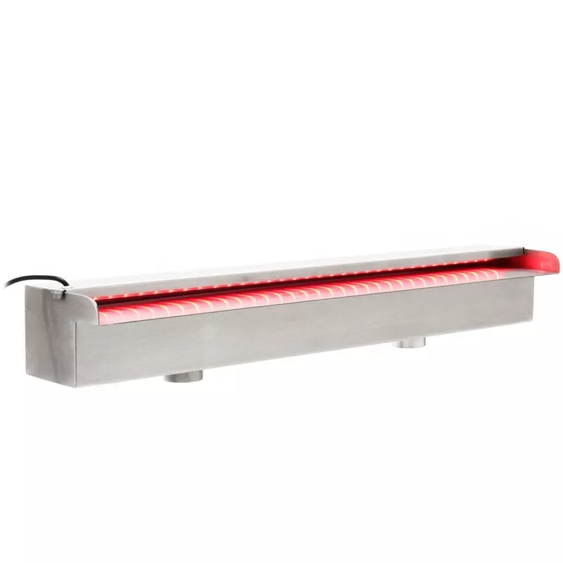 Cascada agua Acero inoxidable 60cm Luz led Accesorios jardín Decoración estanques piscinas fuentes barato
