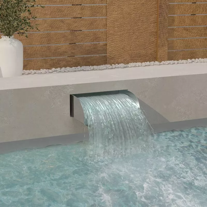 Cascada de jardín con LEDs acero inoxidable 304 45x34x14 cm - Plateado barato