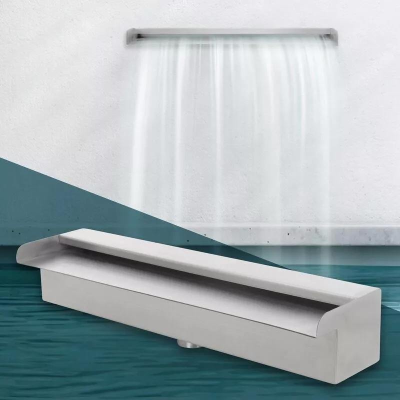 Cascada rectangular 45 cm acero inoxidable para piscina jacuzzi fuente estanque barato