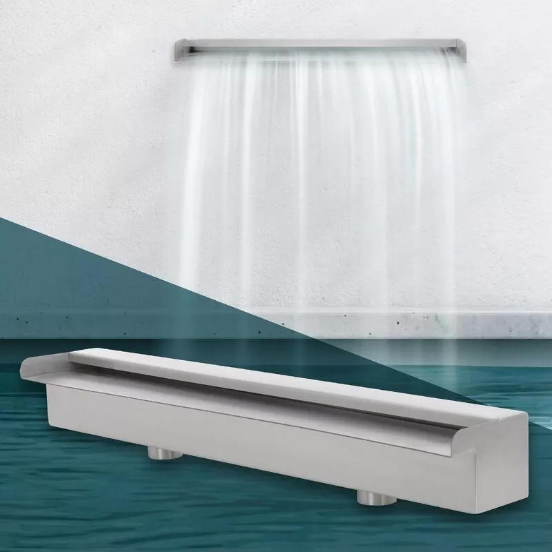 Cascada rectangular 60 cm acero inoxidable para piscina jacuzzi fuente estanque barato