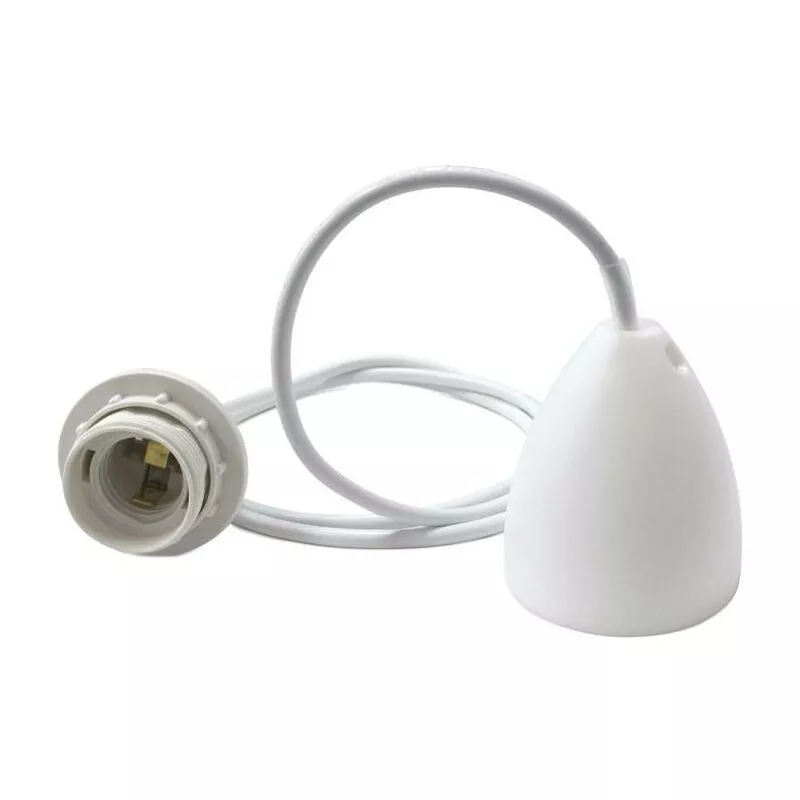 Casquillo colgante blanco para bombilla E27 | Blanco barato