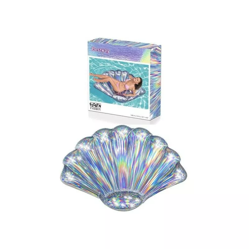Catín de colchón inflable Shell Iridescent 185x114cm piscina marina 43414 barato