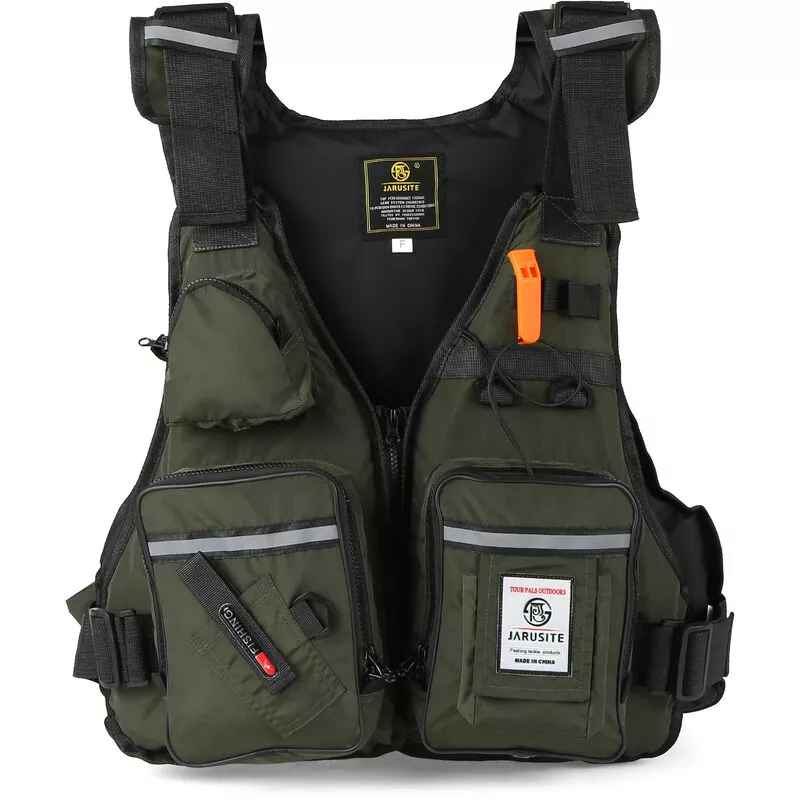 Chaleco de flotabilidad de la chaqueta de pesca con mosca con multiples bolsillos