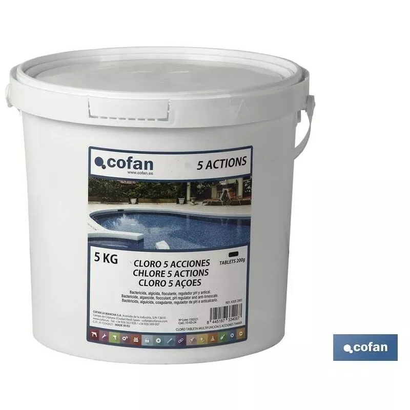 Cloro 5 acciones tableta 5 kg Cofan barato