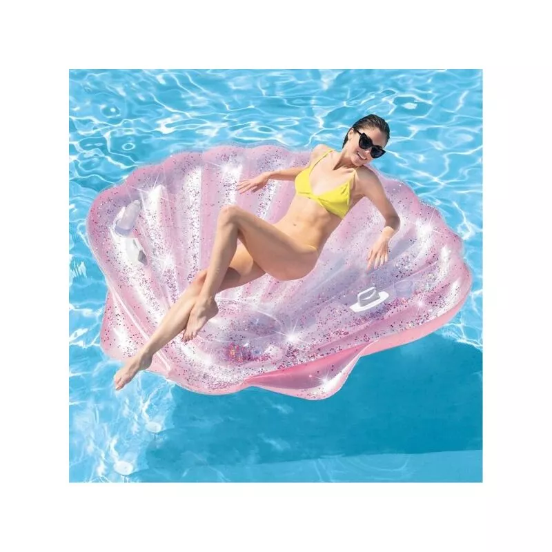 Colchón de isla inflable con cáscara brillo de pvc piscina marina 178x165cm barato