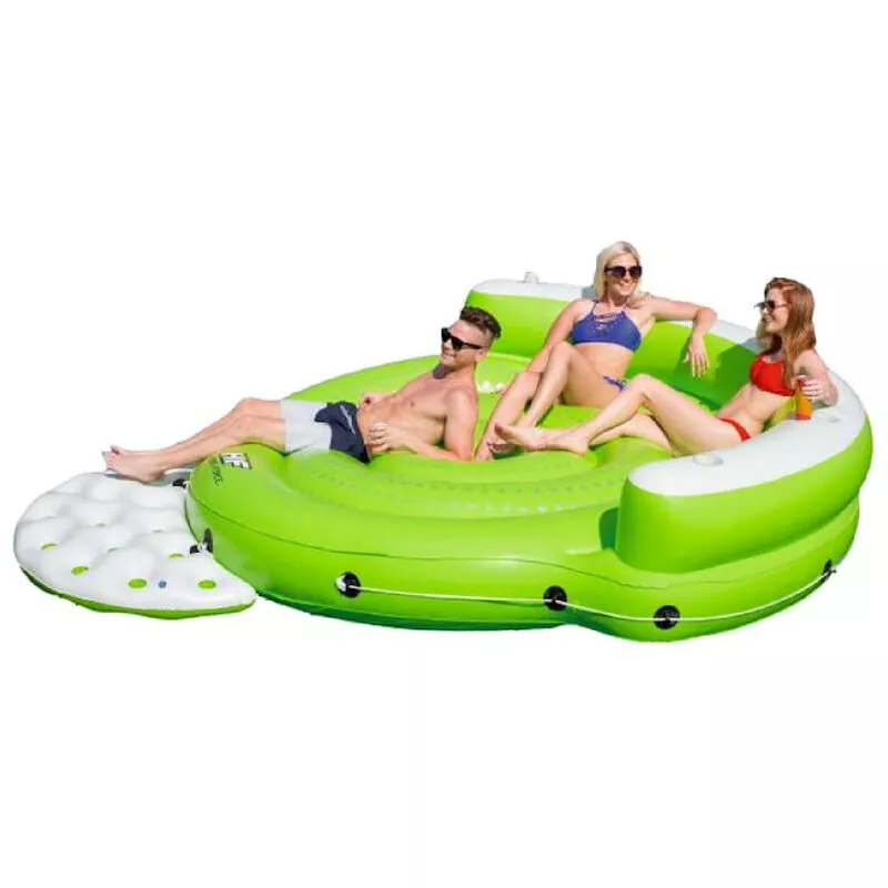 Colchoneta Hinchable en Forma de Isla Tamaño xl Bestway Kick Back 275x255x65 cm con 5 Plazas