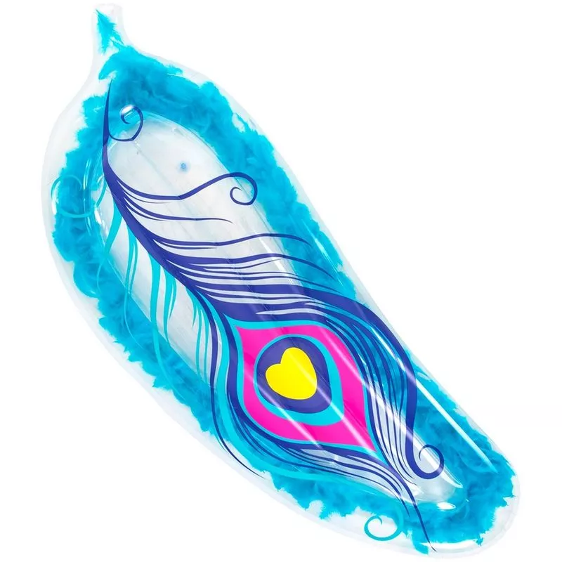 Colchoneta con plumas azul de PVC