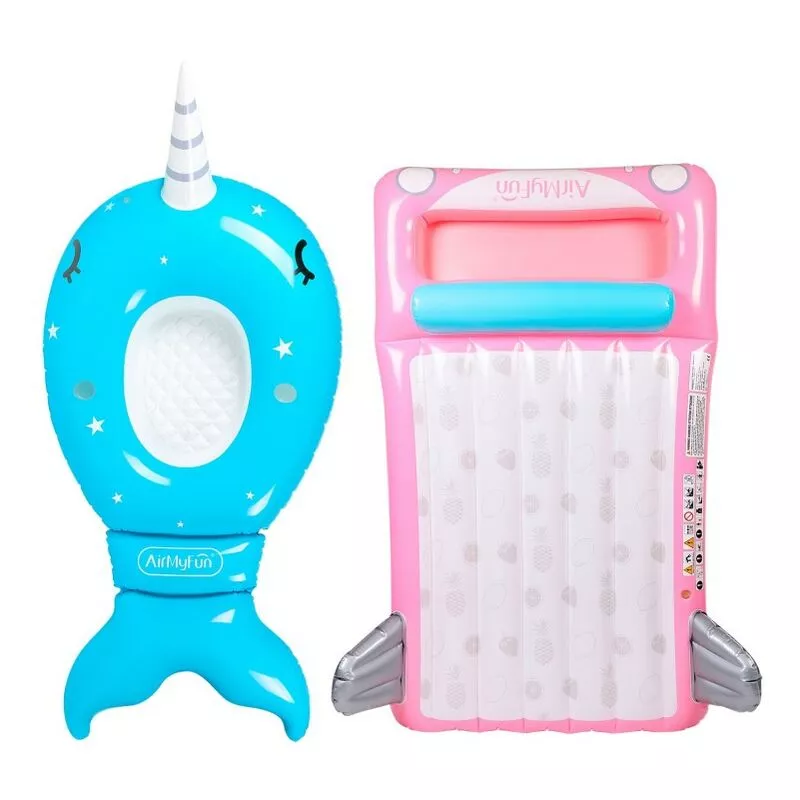 Colchonetas inflables gigantes x2 para piscina y playa - Pack Twin Coche Angel + Unicornio de Mar - Multicolor barato