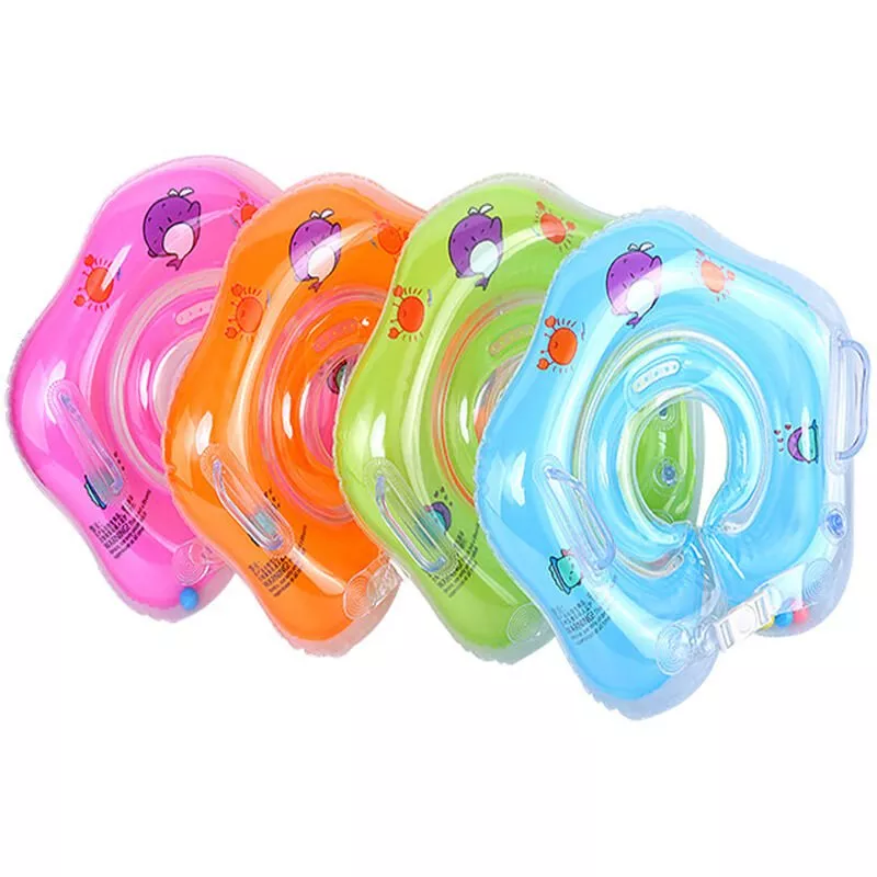 Color del anillo de natación del bebé de la boya del cuello inflable enviado al azar barato
