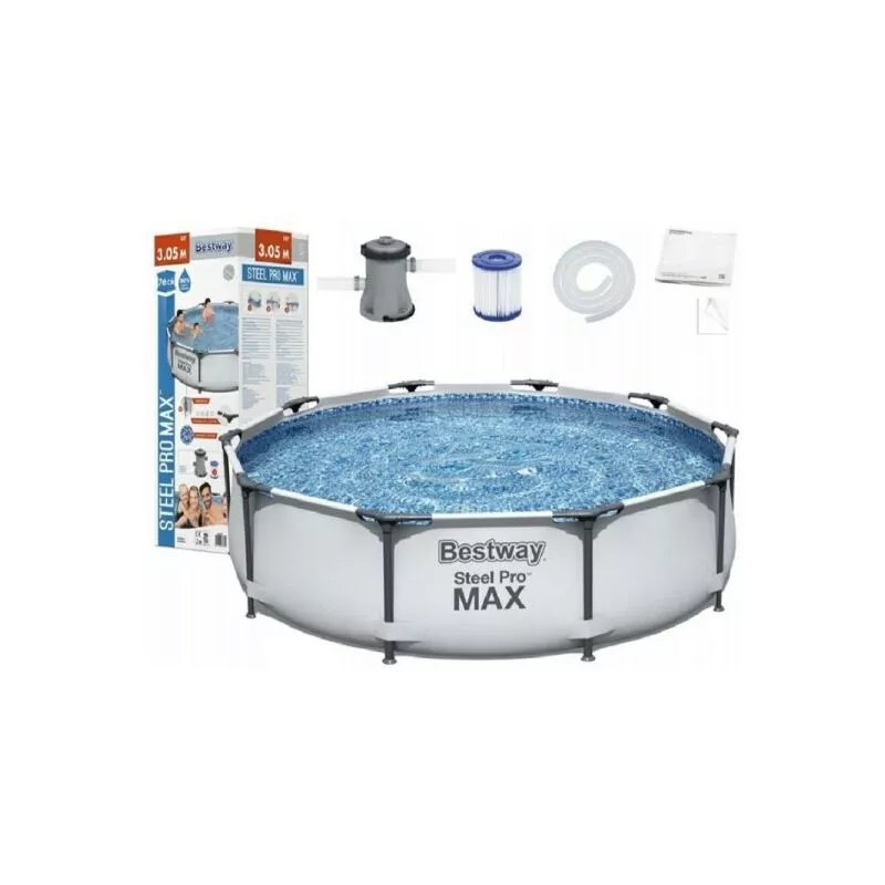 Conjunto de la rotonda sobre la piscina molida de acero pro max 366x76cm 6473LT Bomba de filtro 56416 barato
