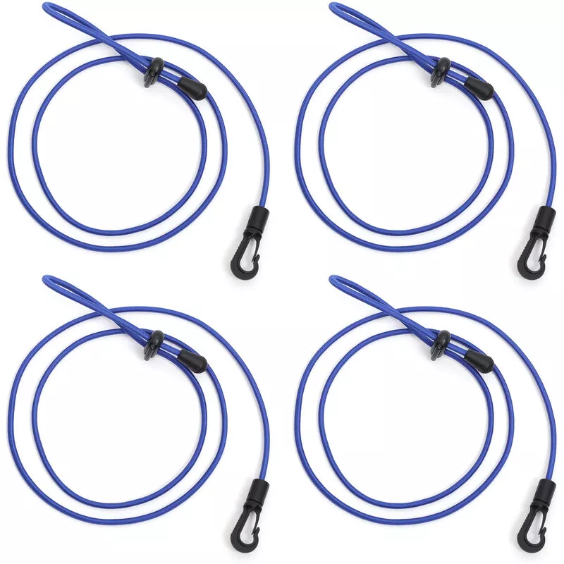 Correa de paleta ajustable con clip de mosqueton Soporte de barra de cordon de seguridad de paleta para bote de canoa de kayak