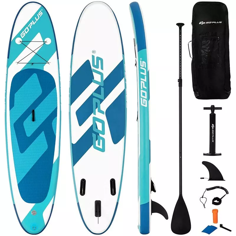 Costway - Tabla de Paddle Inflable 305 x 76 x 15 cm Sup Board con Accesorios Superficie Antideslizante Azul claro barato