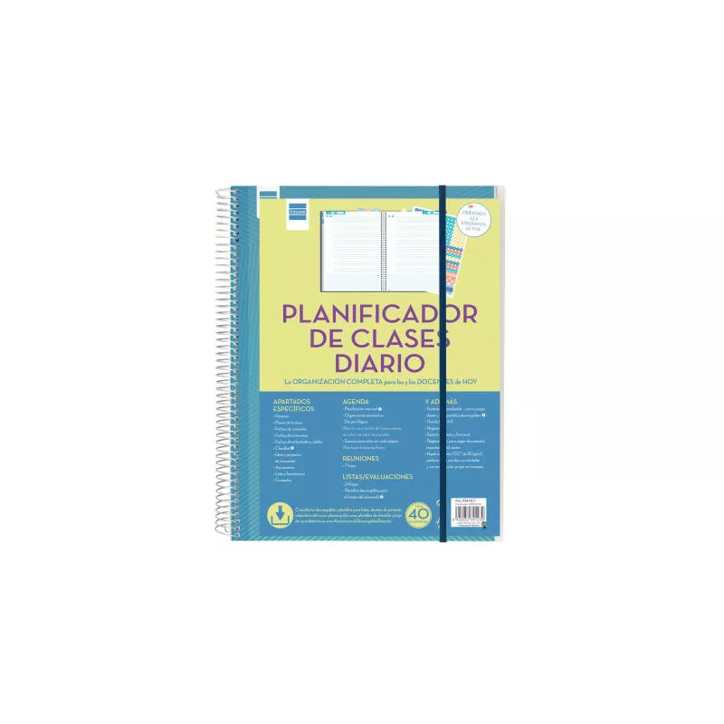 Cuaderno planificador de clases diario docente espiral t/polipropileno español - Finocam barato