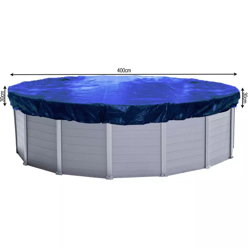 Cubierta de piscina de invierno redonda 200g / m² para piscina 366 - 400 cm Dimensiones de lona ø 460 cm Azul barato
