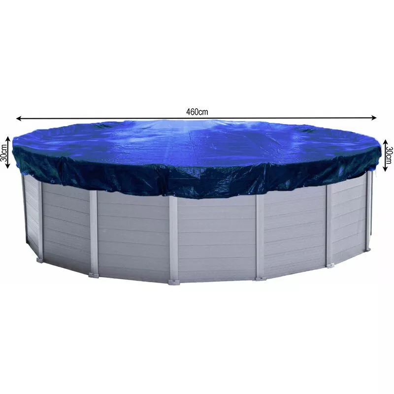 Cubierta de piscina de invierno redonda 200g / m² para piscina 420 - 460 cm Dimensiones de lona ø 520 cm Azul barato