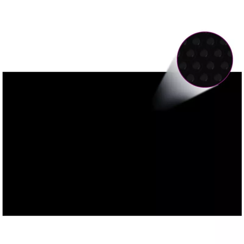 Cubierta de piscina rectangular PE negro 1000x600 cm barato