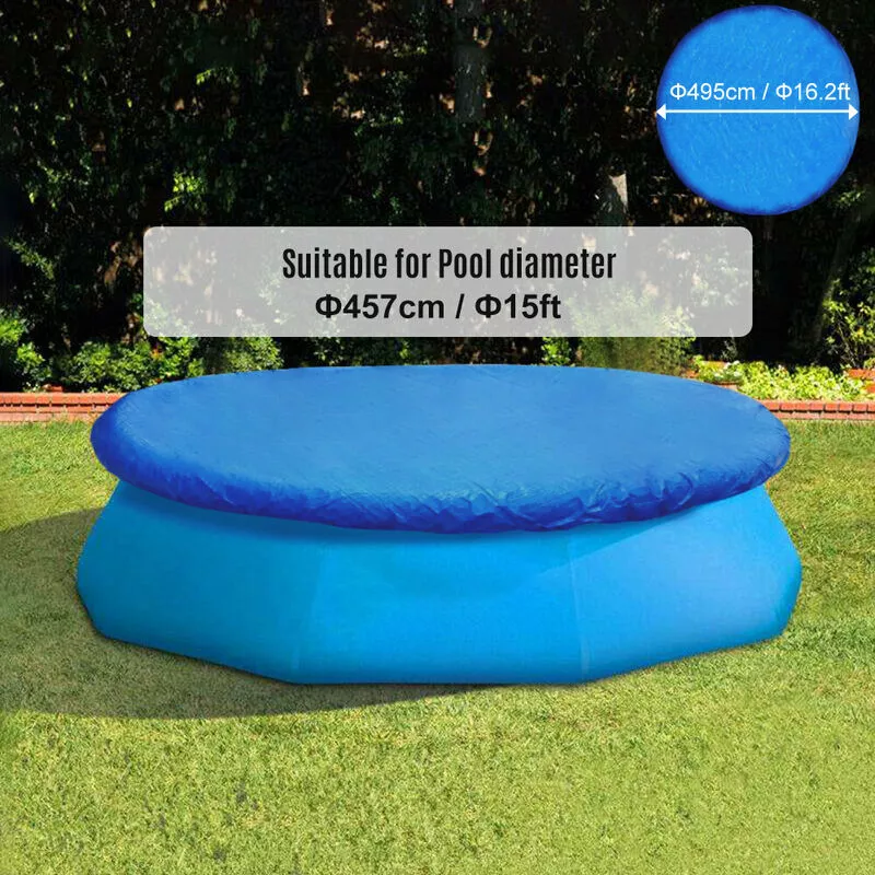 Cubierta de piscina redonda resistente al agua PE cubierta protectora portátil para piscina (azul