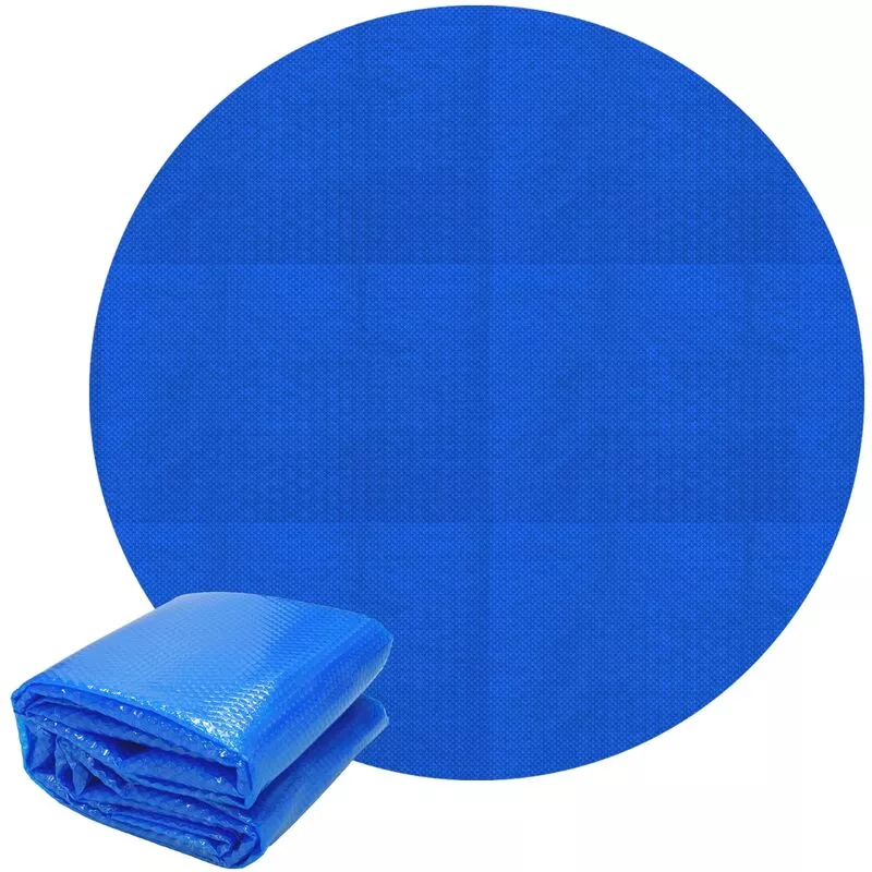 Cubierta solar de piscina lona termica lámina funda pool redonda azul 3