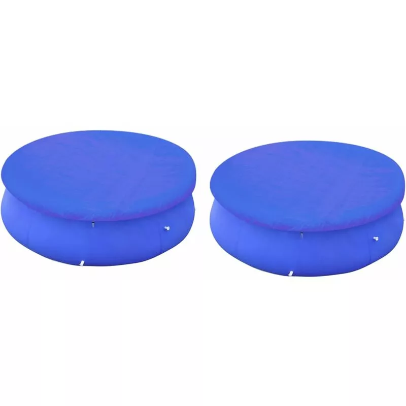 Cubiertas para piscina 2 uds piscina elevada redonda 360-367 cm vidaXL - Azul barato